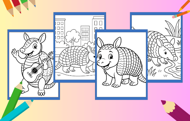 Desenhos de Tatu para colorir