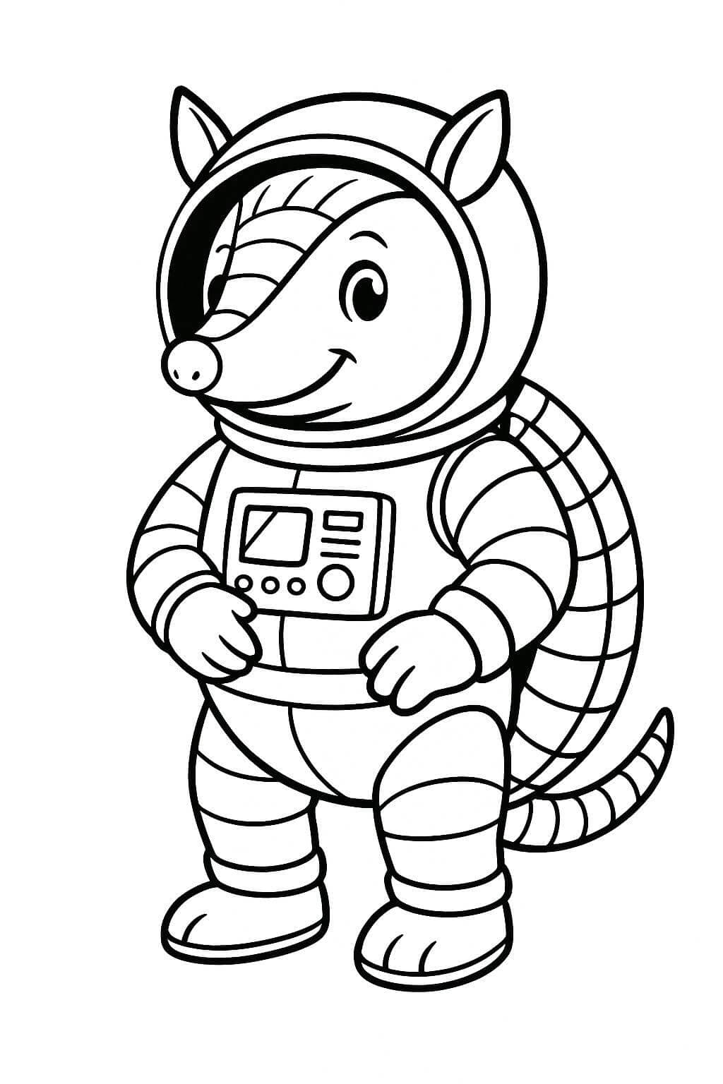 Tatu astronauta para colorir