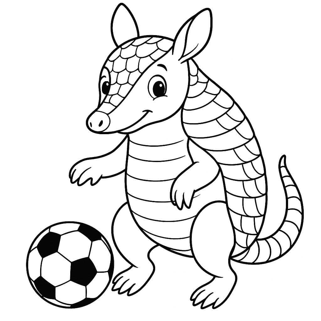 Tatu brincando para colorir