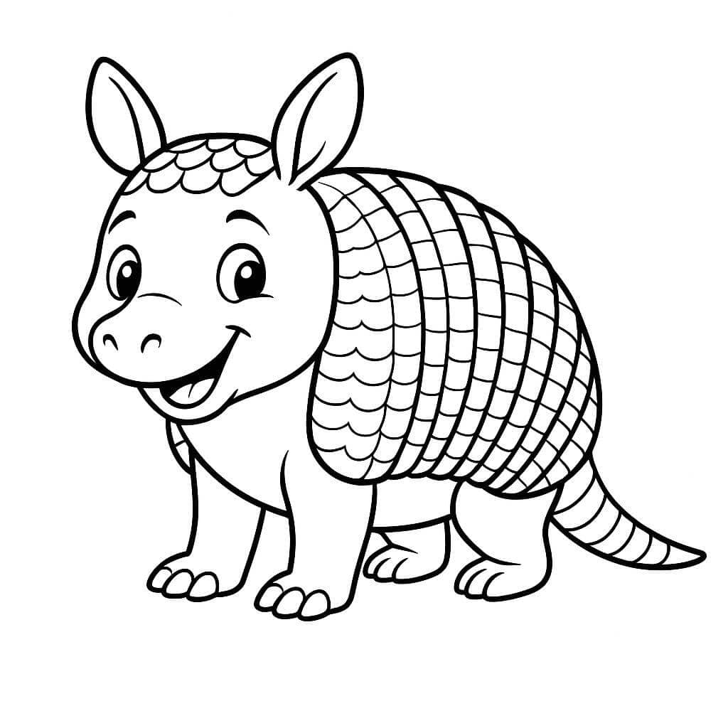 Tatu fofinho para colorir