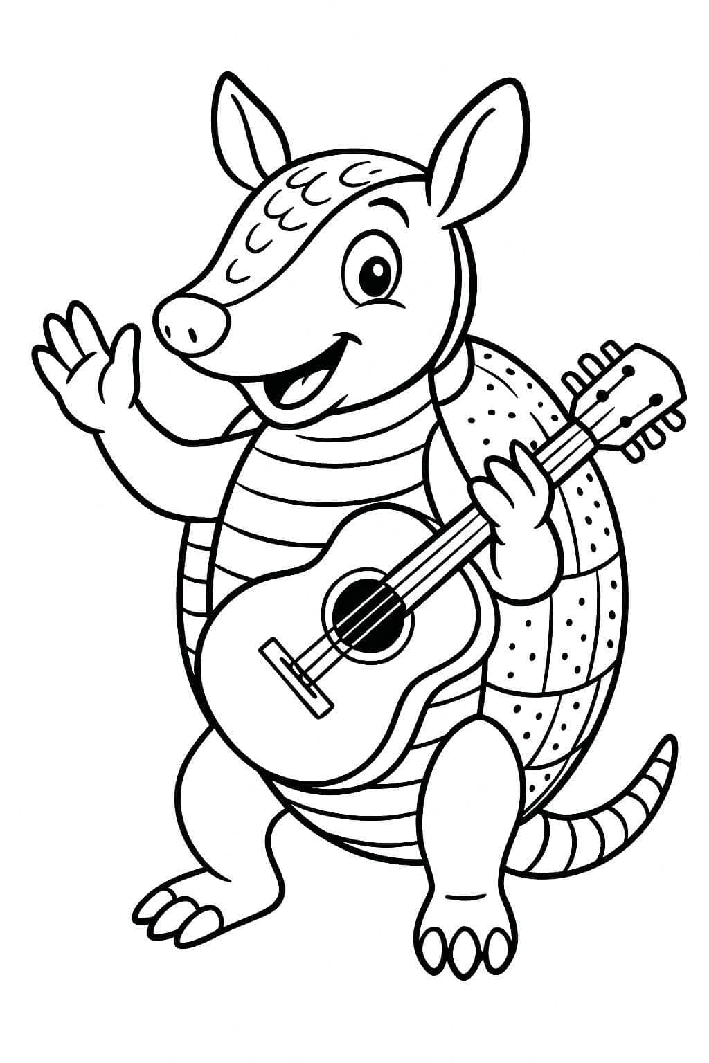 Tatu músico para colorir