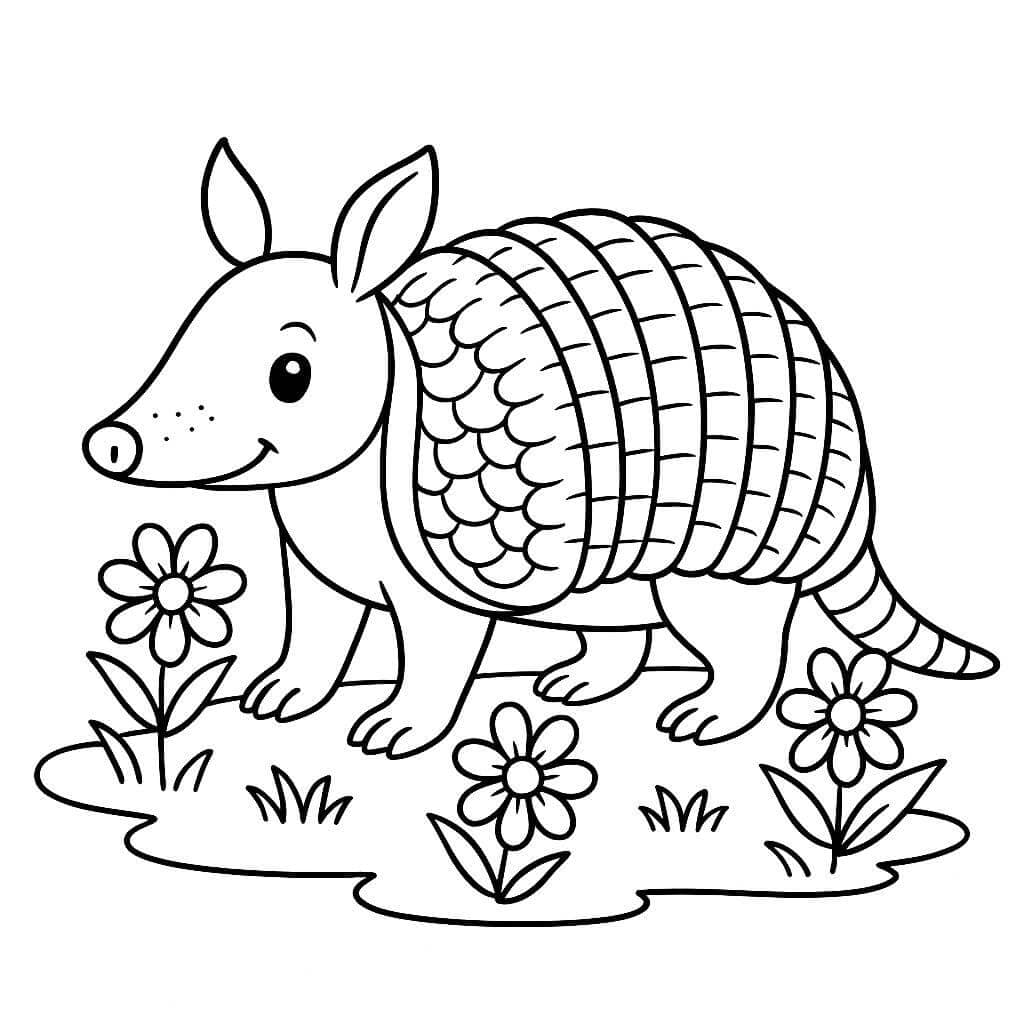 14 Desenhos de Tatu para colorir e imprimir