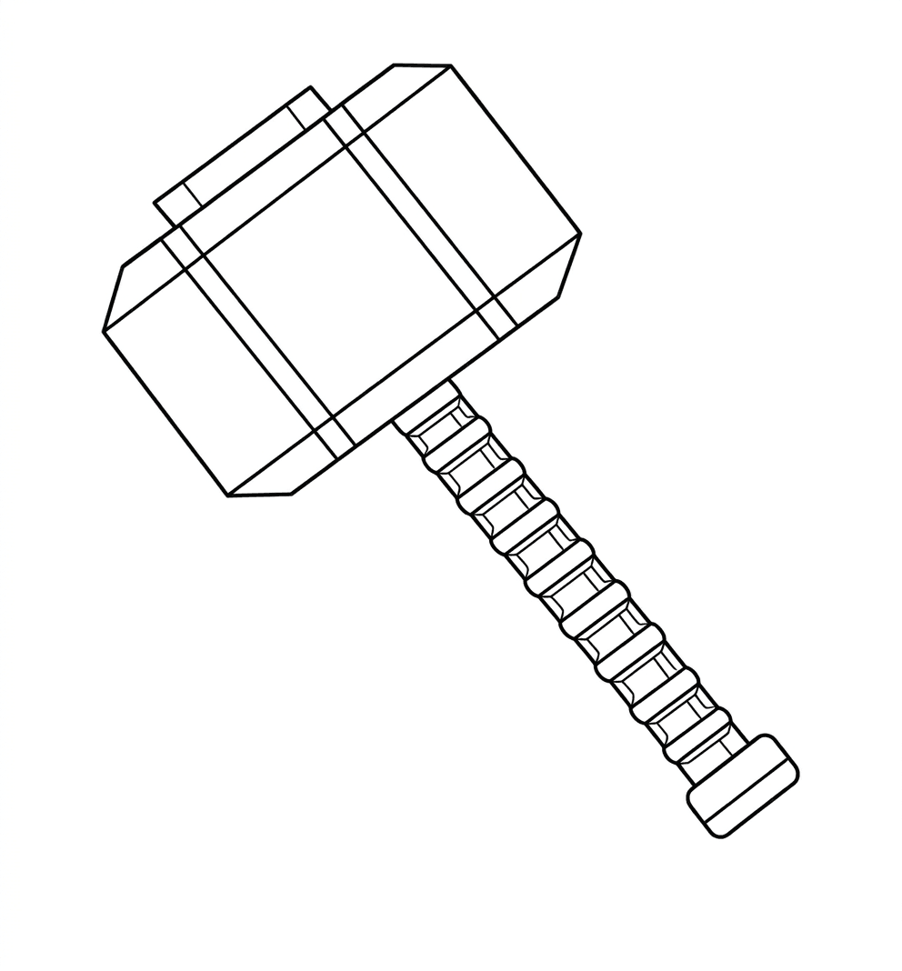 Martelo do Thor para colorir