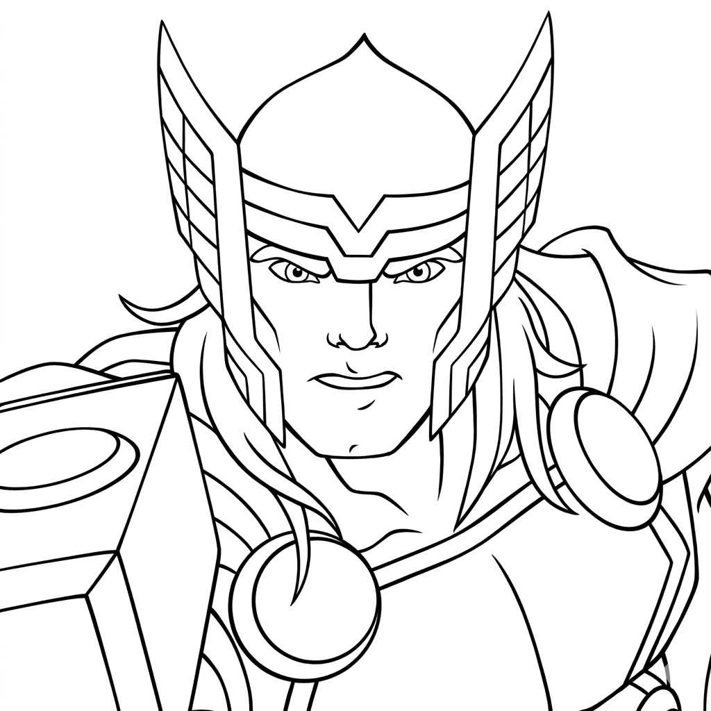 Thor close para colorir