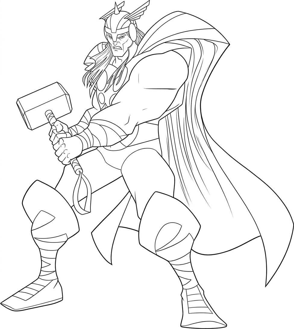 Thor forte para colorir