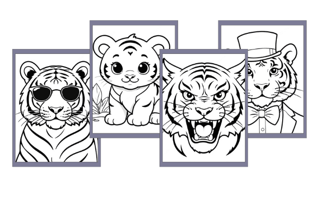 Desenhos de Tigres para colorir
