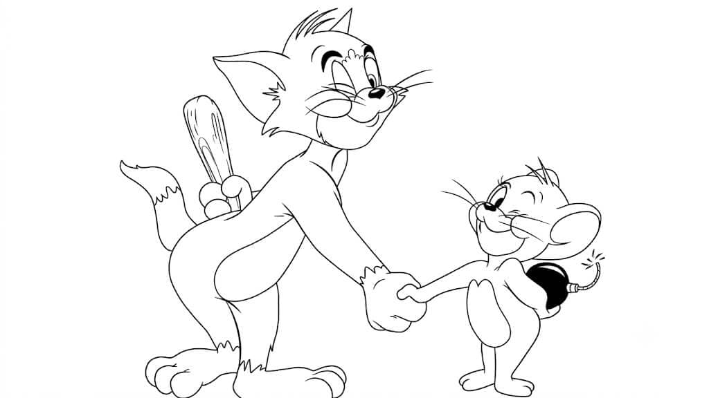 Desenho de Tom e Jerry para colorir