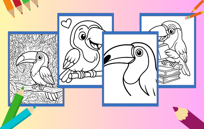 Desenhos de tucano para colorir