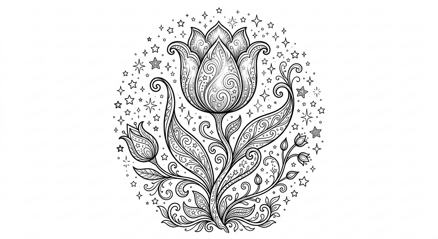 Tulipa mágica para colorir