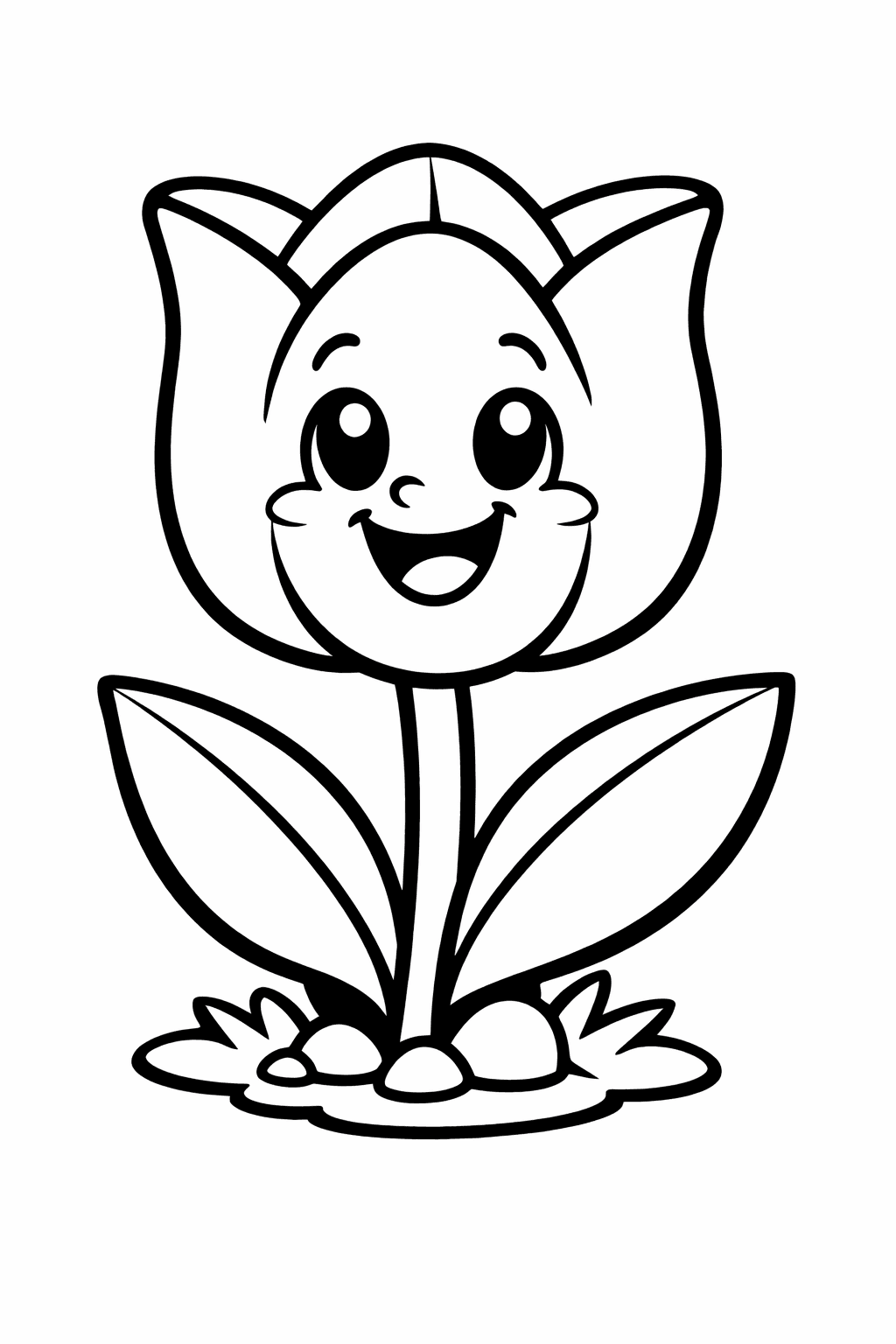 Tulipa sorridente para colorir