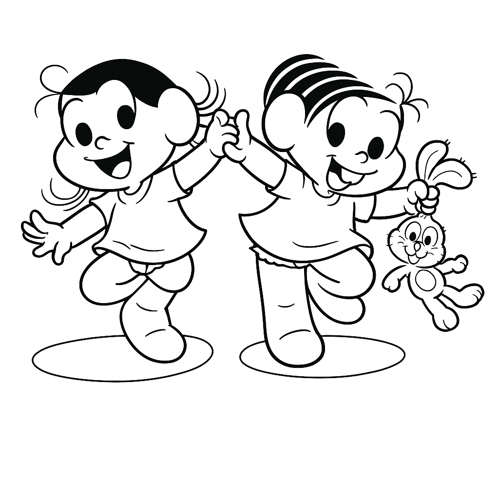 Monica E Magali Para Colorir