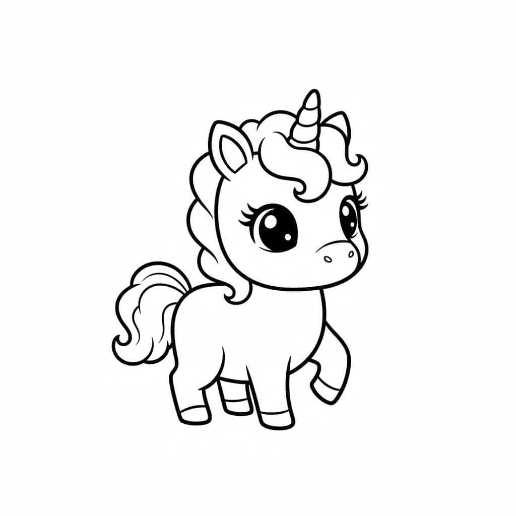 Desenho de bebê unicórnio para colorir