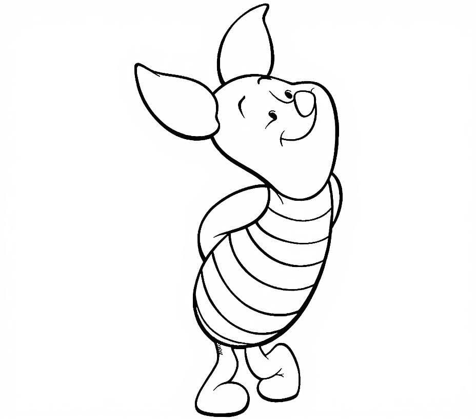 Leitão e Ursinho Pooh para colorir