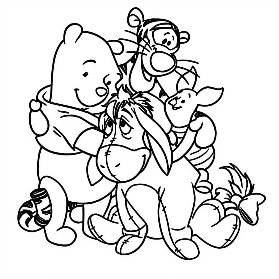 Turma do Ursinho Pooh para colorir