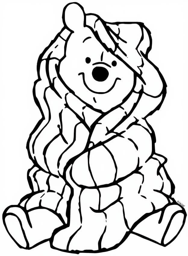 Ursinho Pooh coberto para colorir