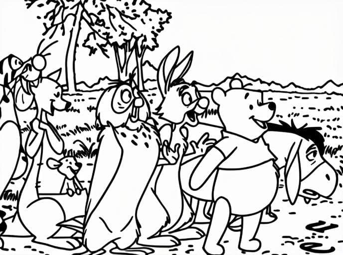 Ursinho Pooh e a turma para colorir