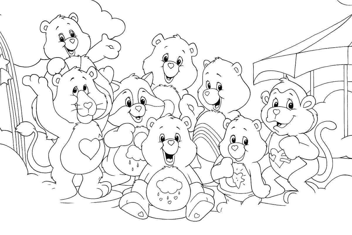 16 Desenhos de Ursinhos Carinhosos para colorir e imprimir