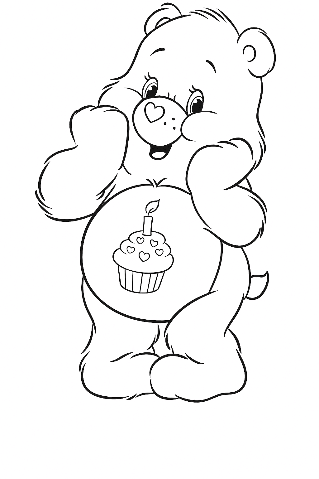 Ursinho Aniversário para colorir