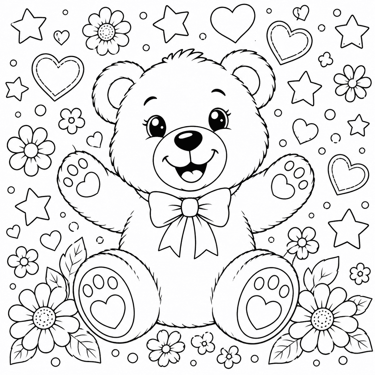 Urso fofo para colorir