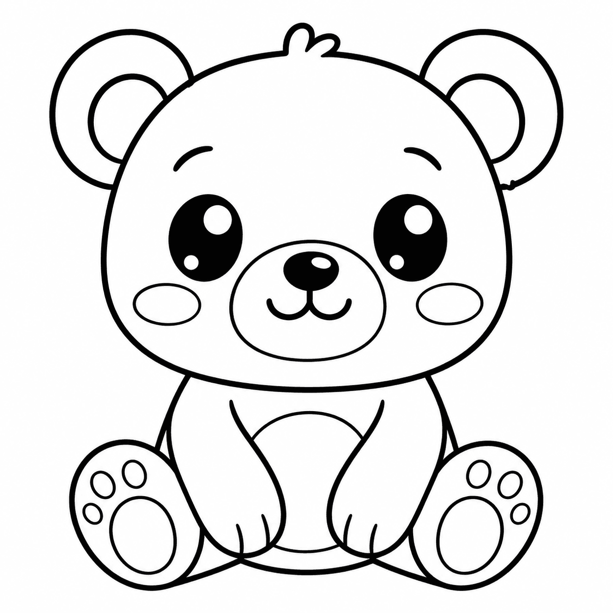 Urso kawaii para colorir