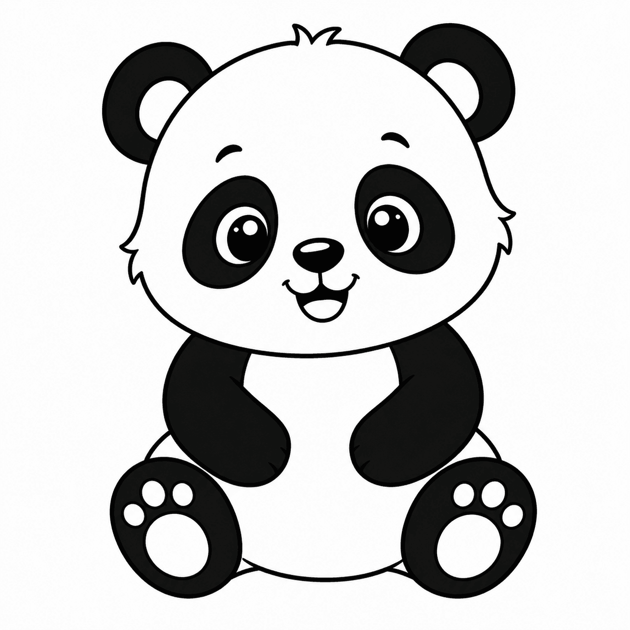 Urso panda para colorir