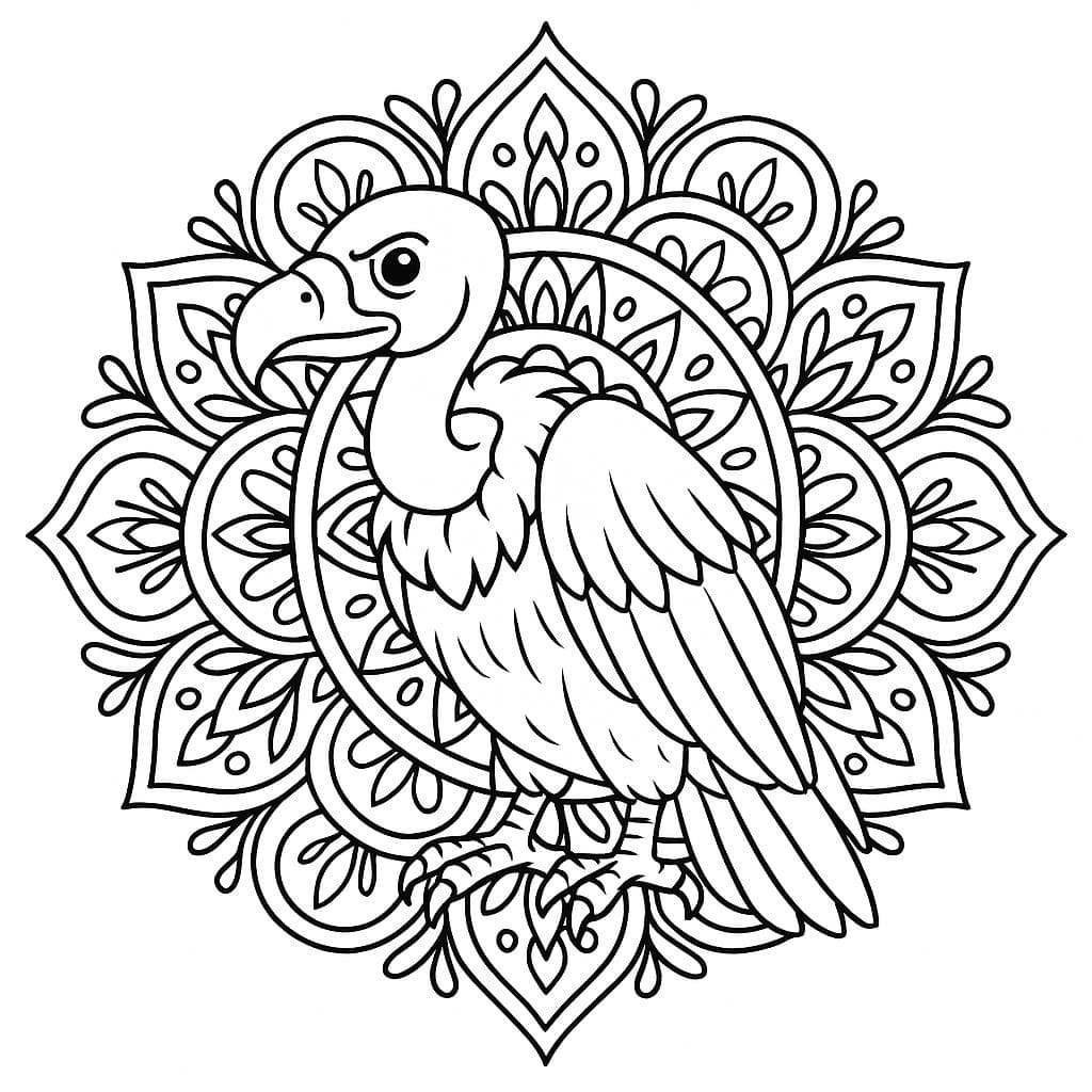 Mandala de urubu para colorir