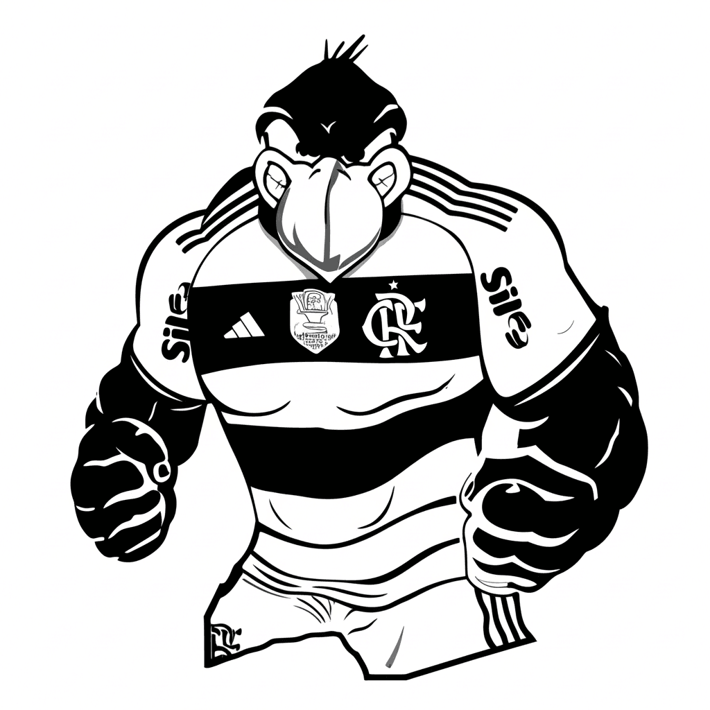 Urubu do Flamengo para colorir
