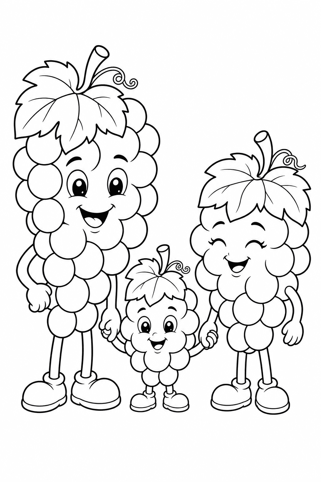 Família de uvas para colorir