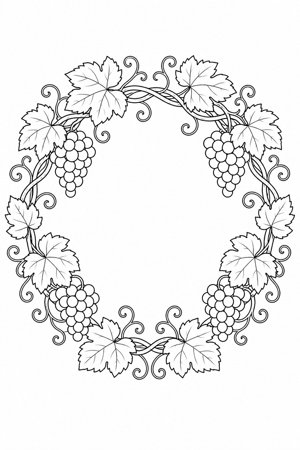 Guirlanda de uvas para colorir