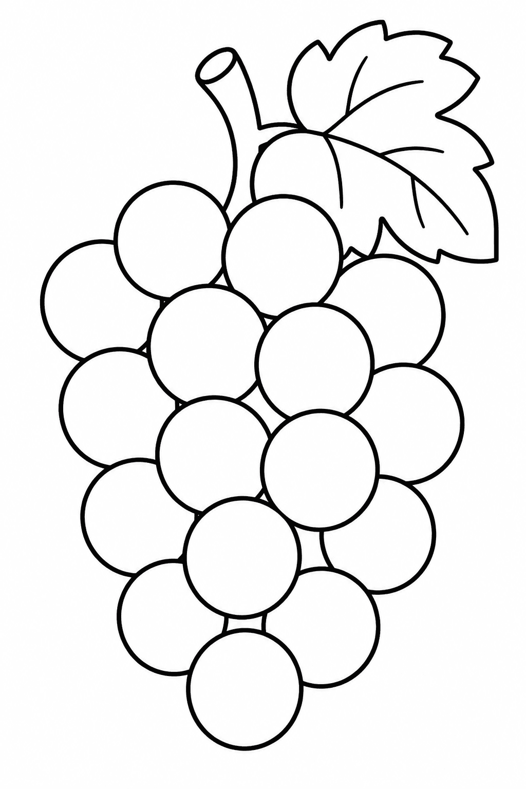 Uva fácil infantil para colorir