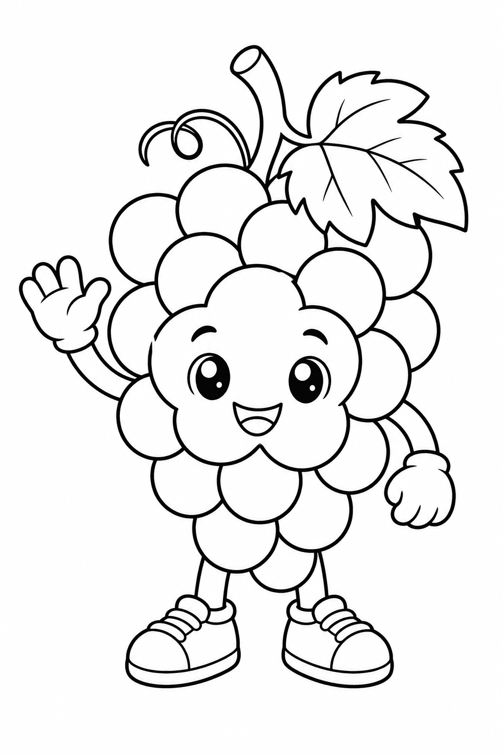 Uvas fofas para colorir