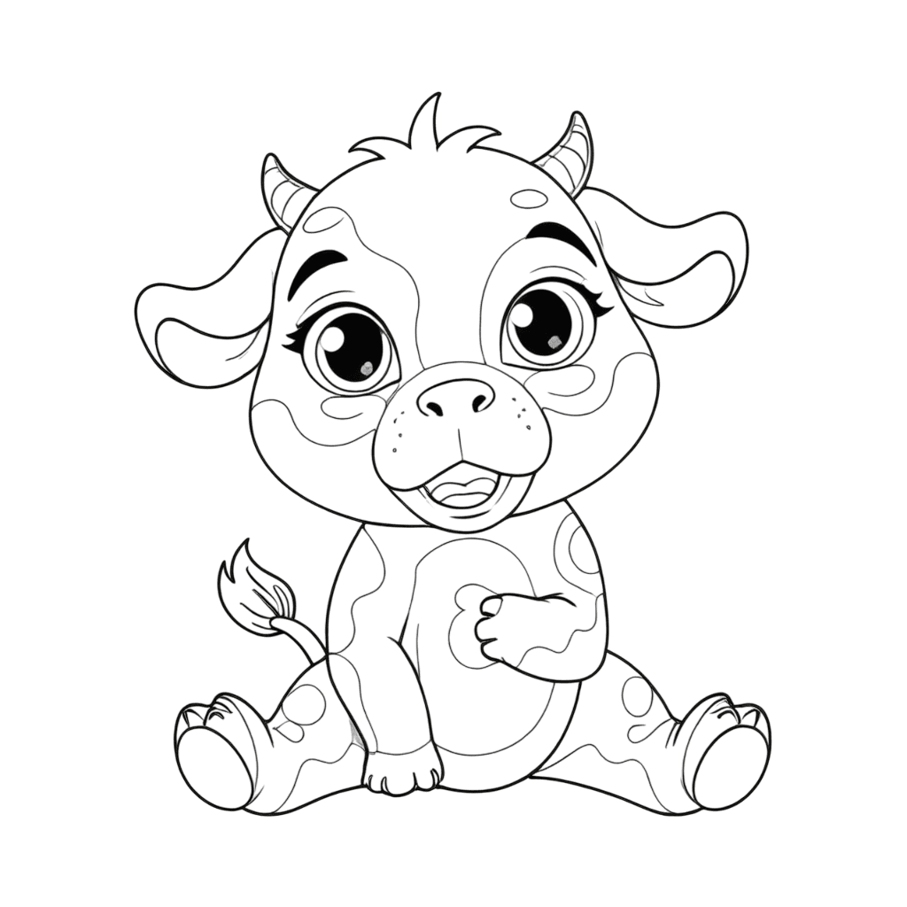 Vaquinha em formato PNG para colorir