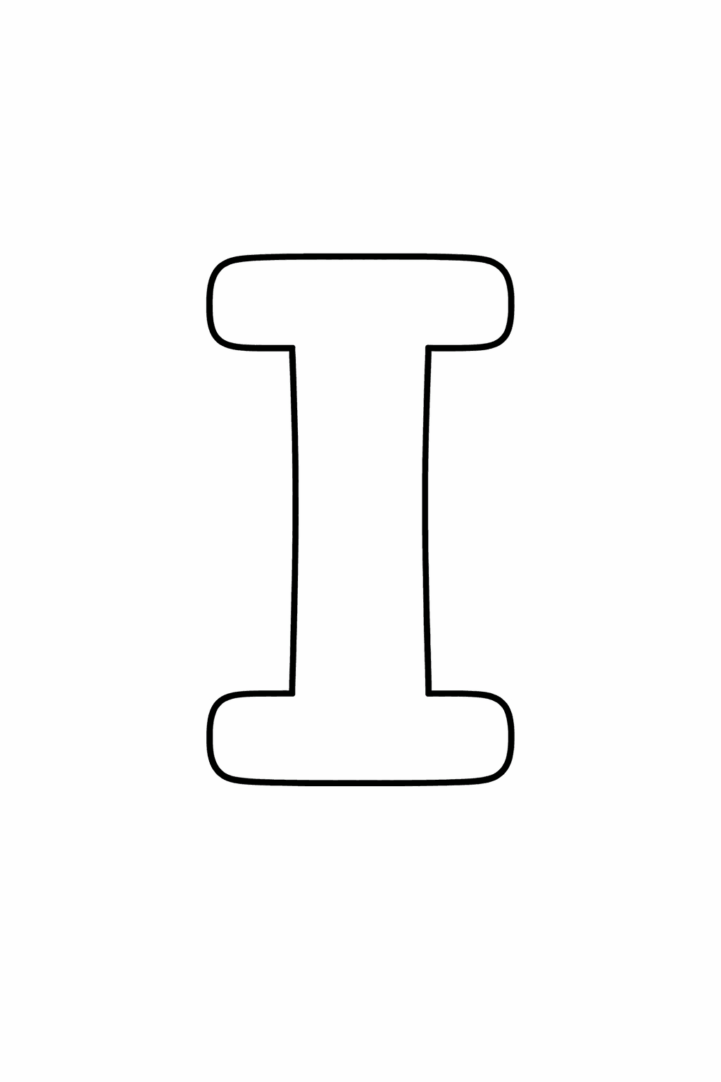 Letra I para colorir