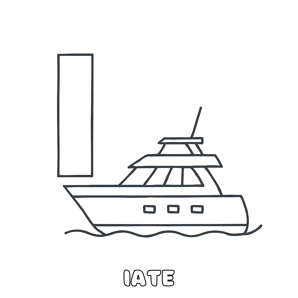 Vogal I de Iate para colorir