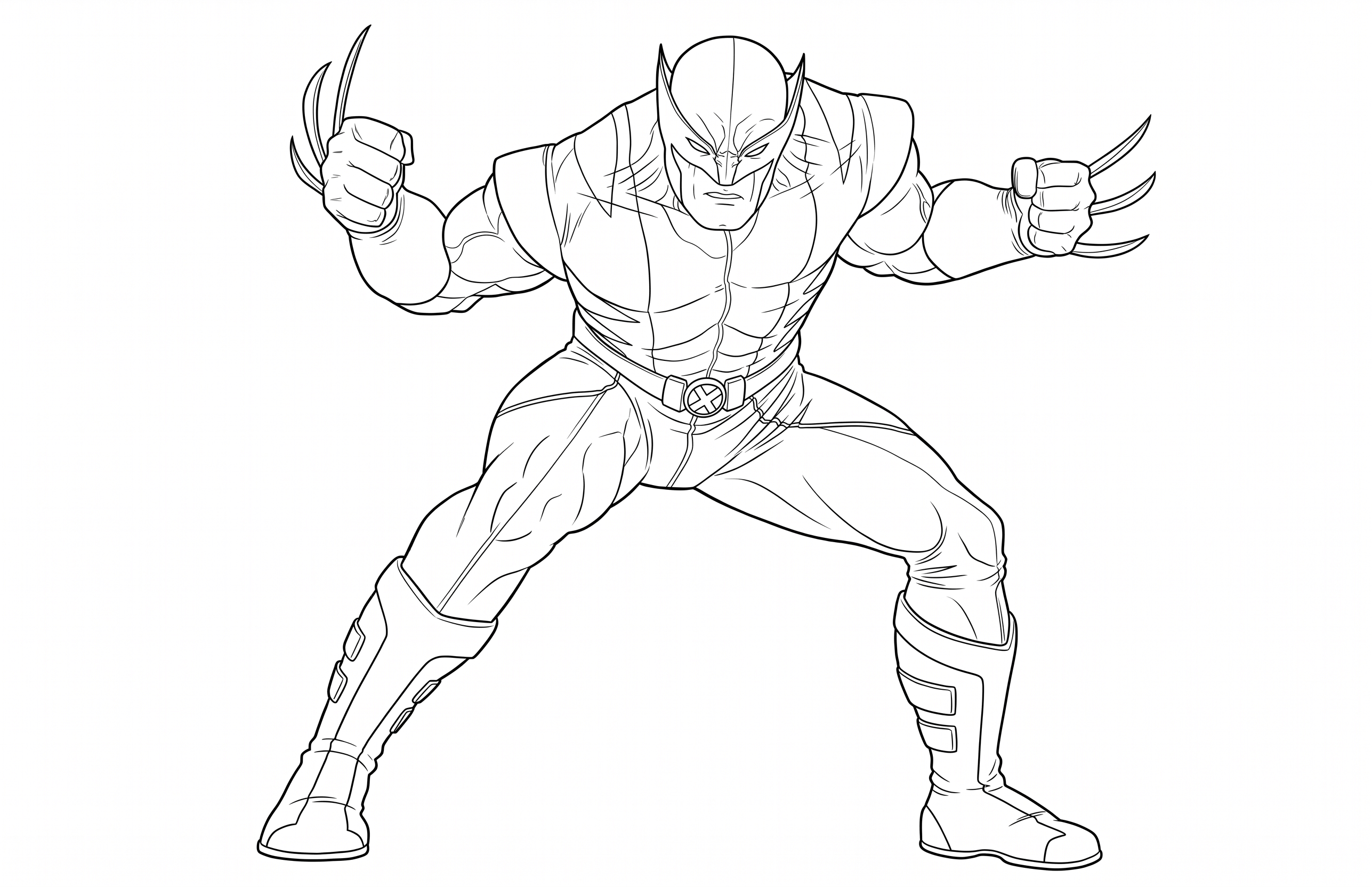 Wolverine em ação para colorir