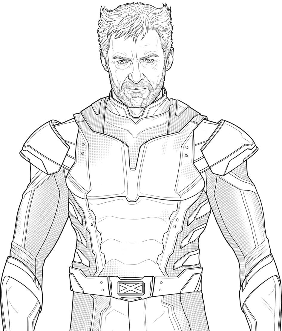 Wolverine Hugh Jackman para colorir