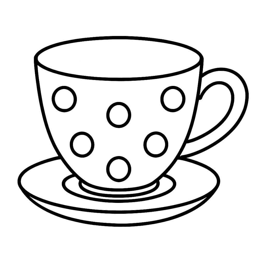 Xícara com poá para colorir