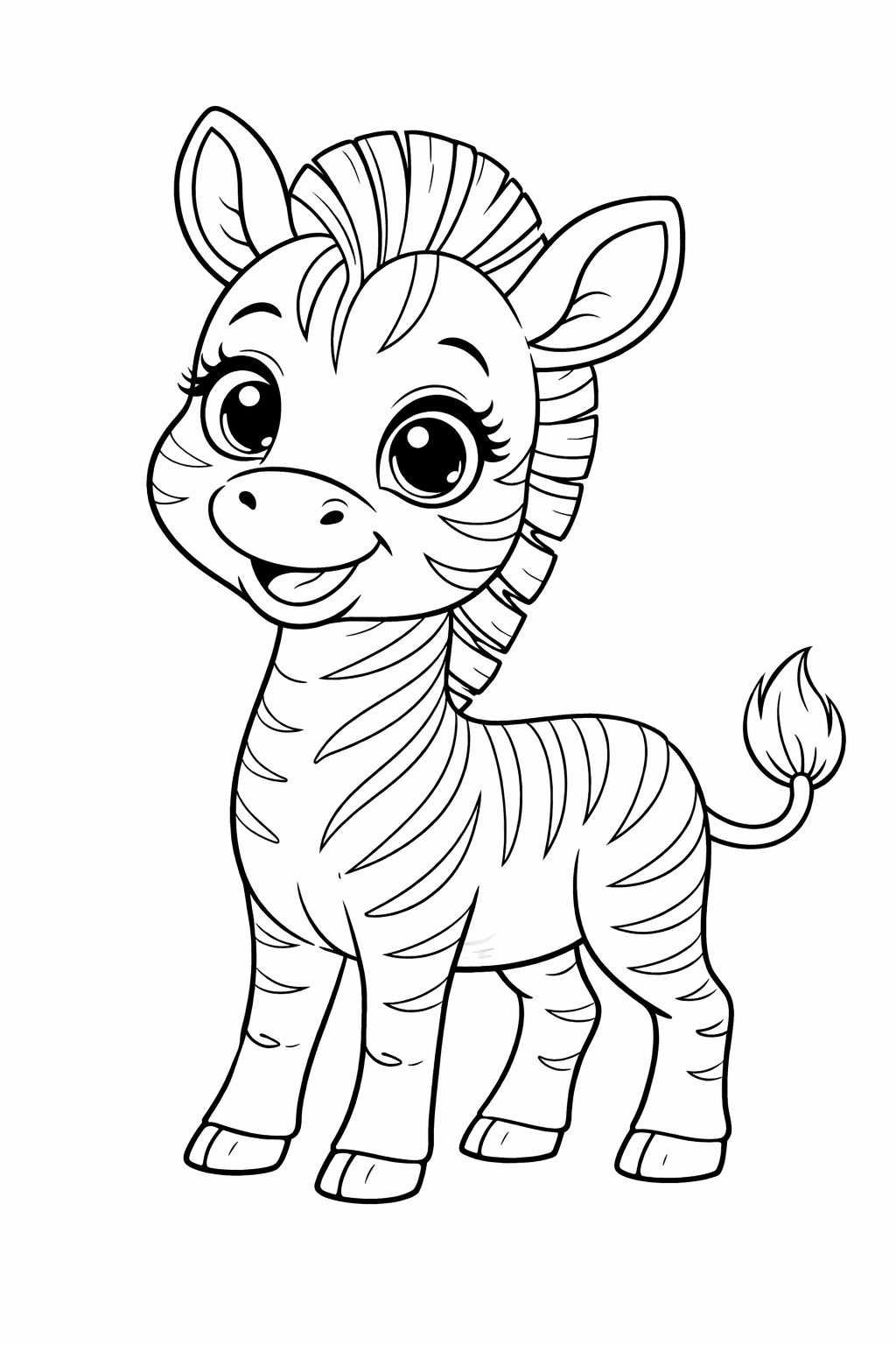 Zebra cartoon para colorir