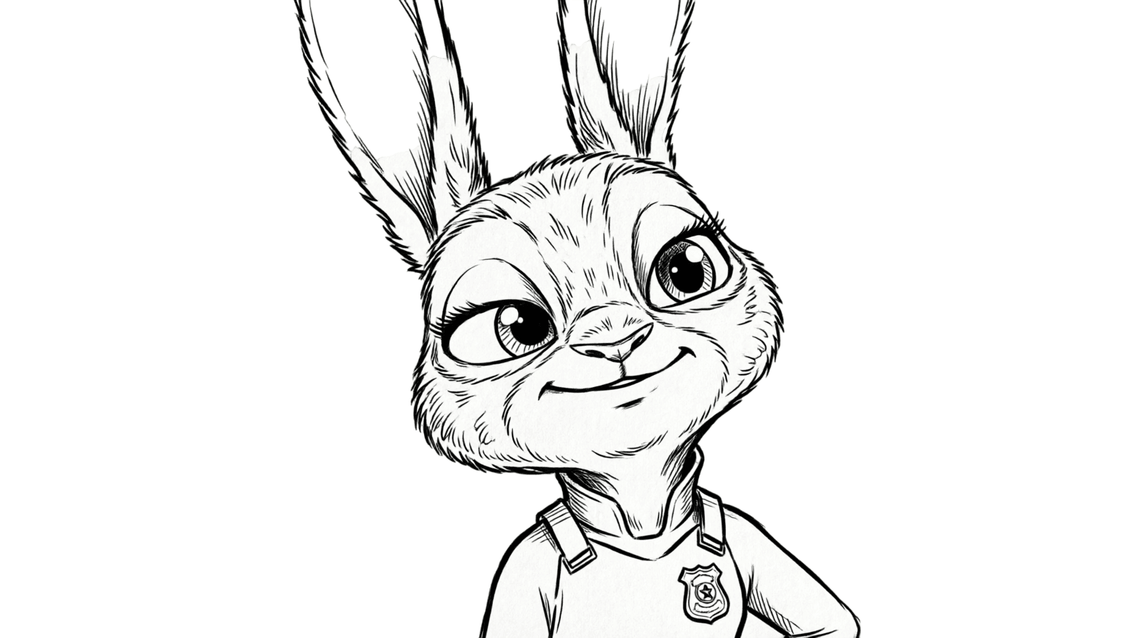 Coelha de Zootopia para colorir