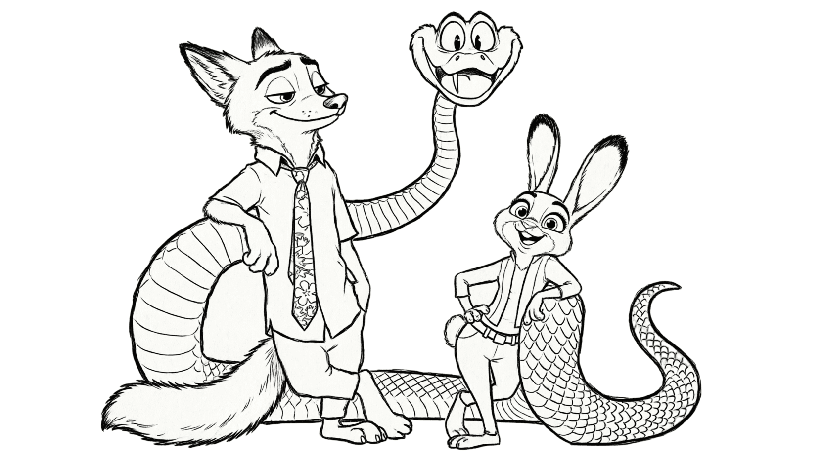 Desenho de Zootopia para colorir