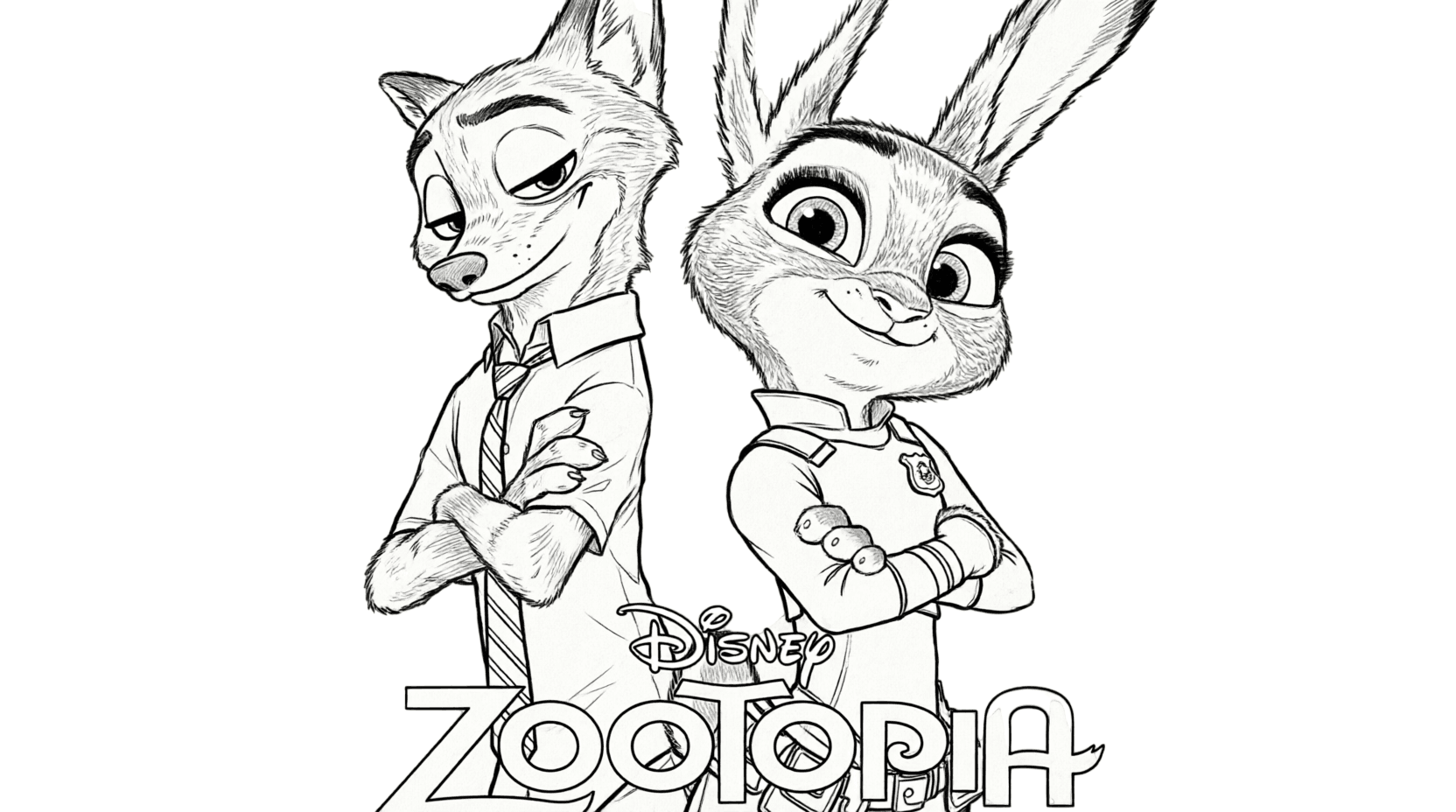 Zootopia Disney para colorir
