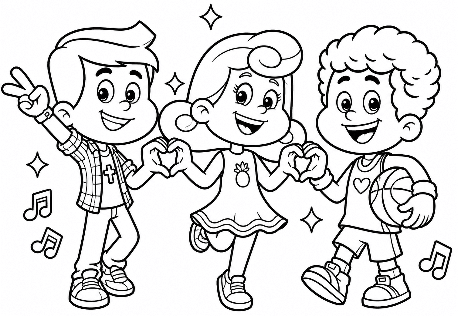 Personagens de 3 Palavrinhas para colorir