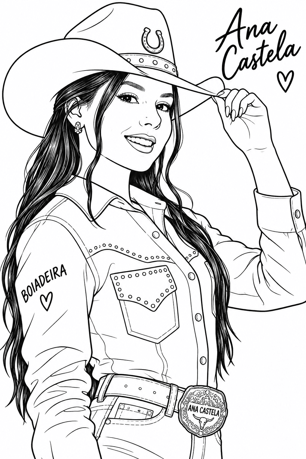 Ana Castela Boiadeira para colorir