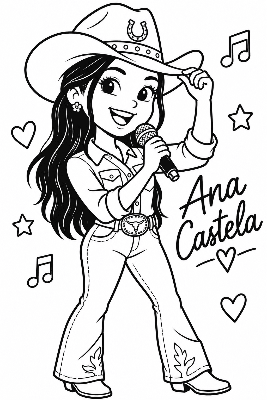 Caricatura da Ana Castela para colorir