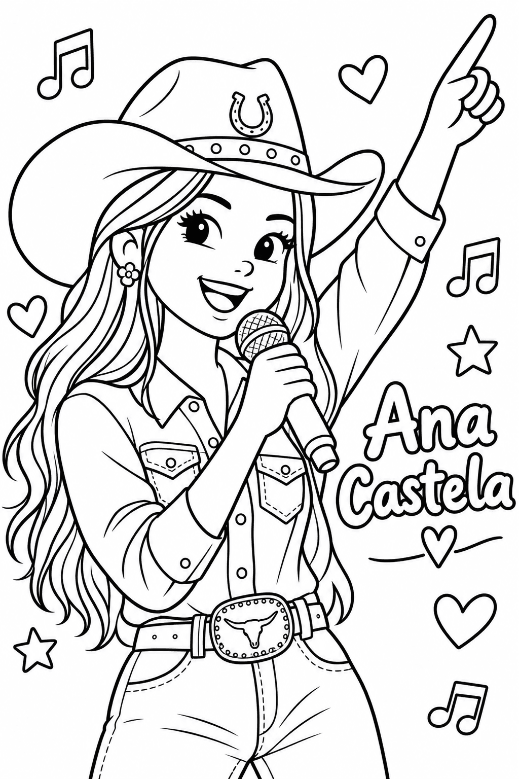 Ana Castela infantil para colorir