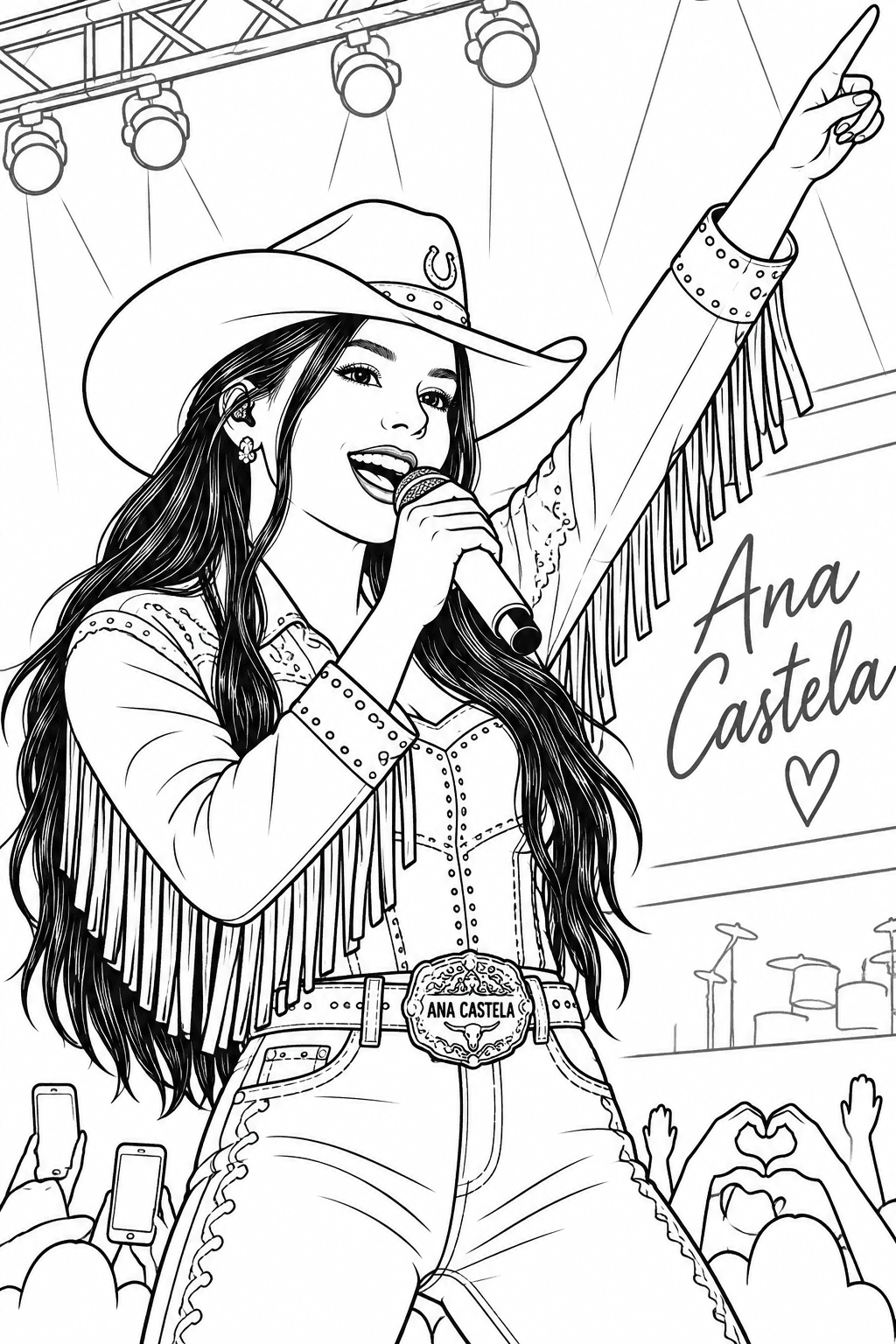 Ana Castela no show para colorir