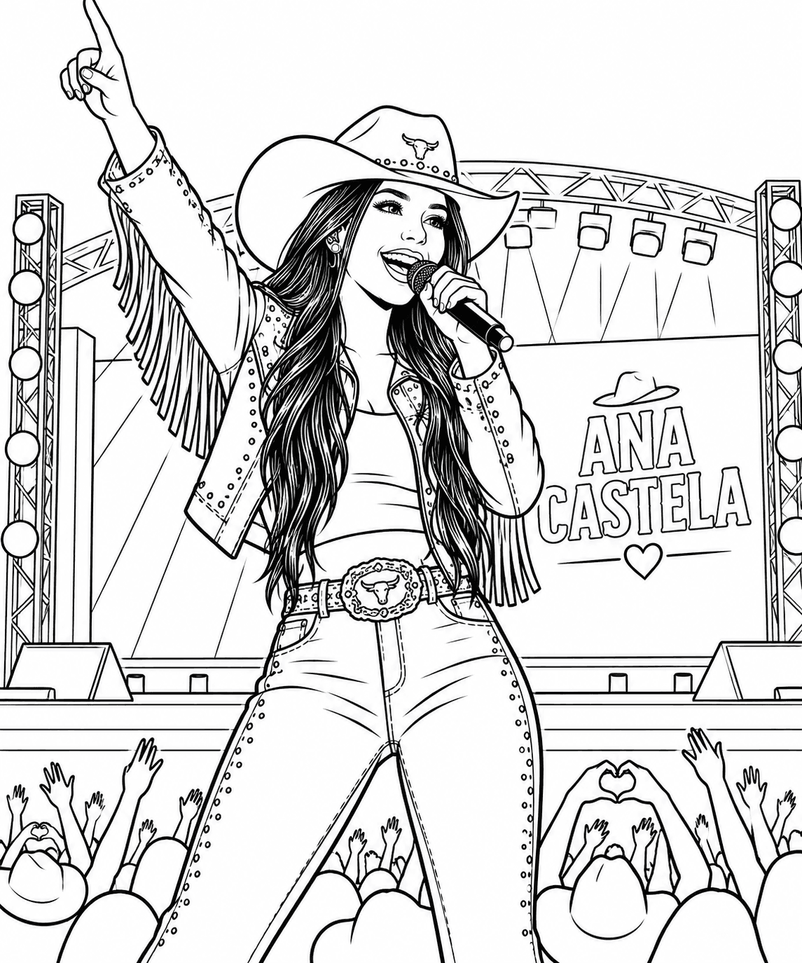 Show da Ana Castela para colorir