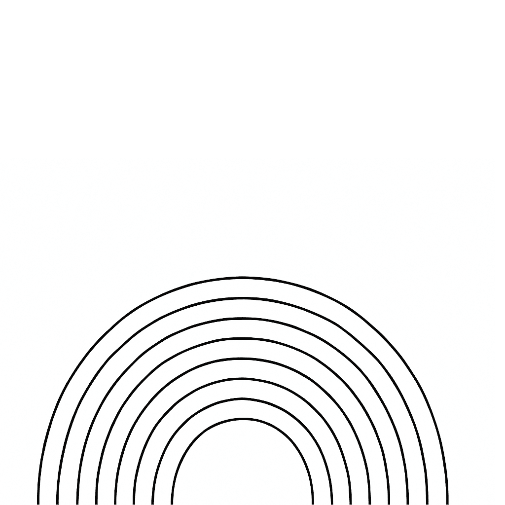 Arco-íris simplificado para colorir