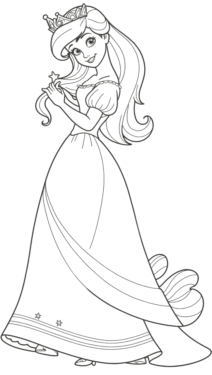 Ariel princesa para colorir