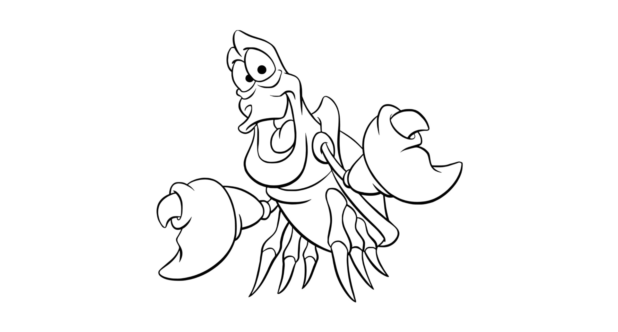 Ariel e Sebastião para colorir